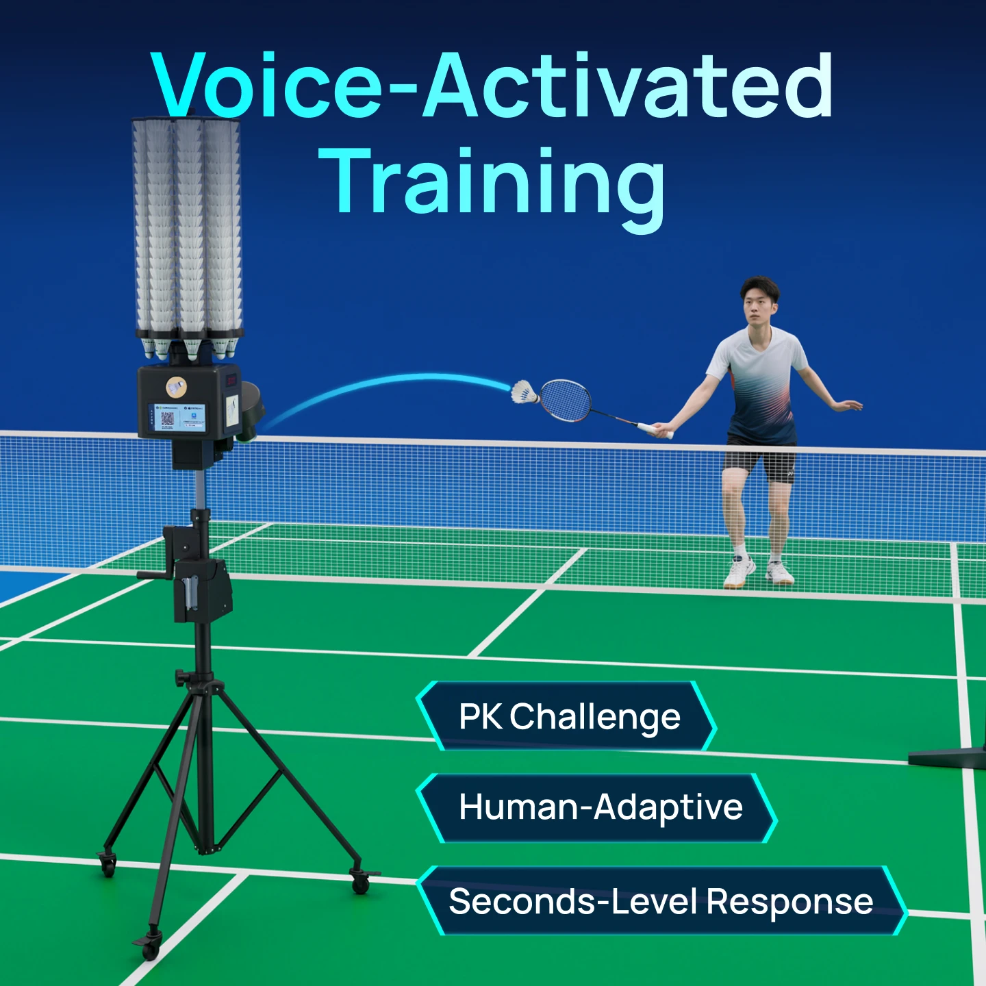 SIBOASI B5 على الانترنت الريشة التدريب آلة خادم الريشة APP/بطارية ليثيوم للتحكم عن بعد 0.75 ~ 7S تخدم التردد 21 نقطة #4