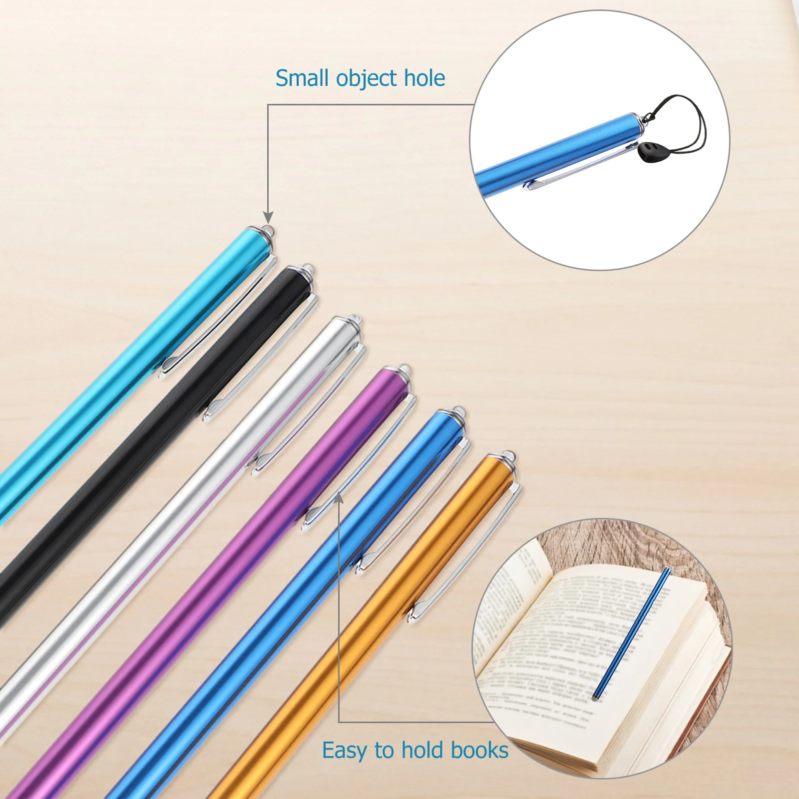 6 Buah Pena Stylus Kapasitif Sensitivitas Universal untuk Perangkat Layar Sentuh Stylus Layar Sentuh Sensitivitas