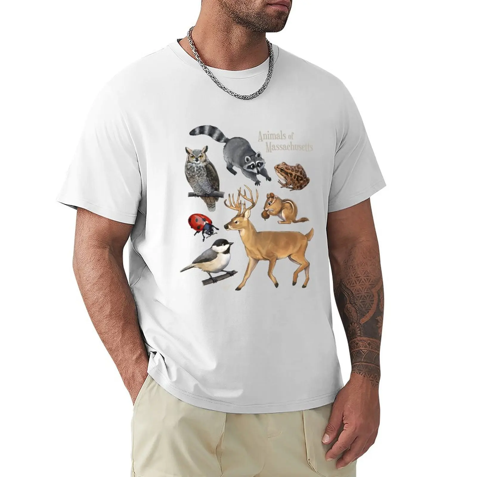 Massachusetts Animals T-shirt korean fashion blanks anime clothes men t shirts