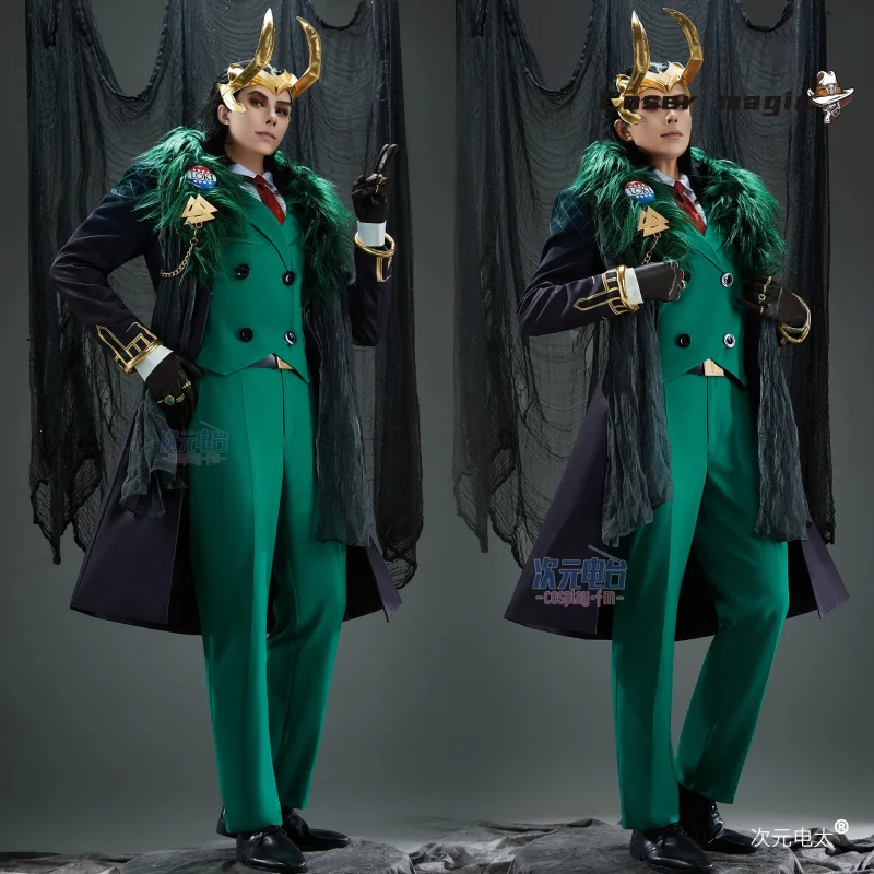 Game Rivals Loki Cosplay Costume Uniform Halloween Carnival Party Christmas Play Role Clothes Clothing