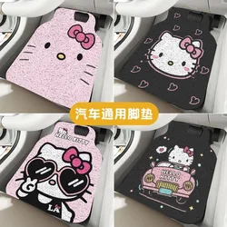 Sanrio Cartoon Hello Kitty Kawaii Silk Circle Car Floor Mat Universal One-piece Dirt-Resistant Waterproof Anti-slip Car Mat