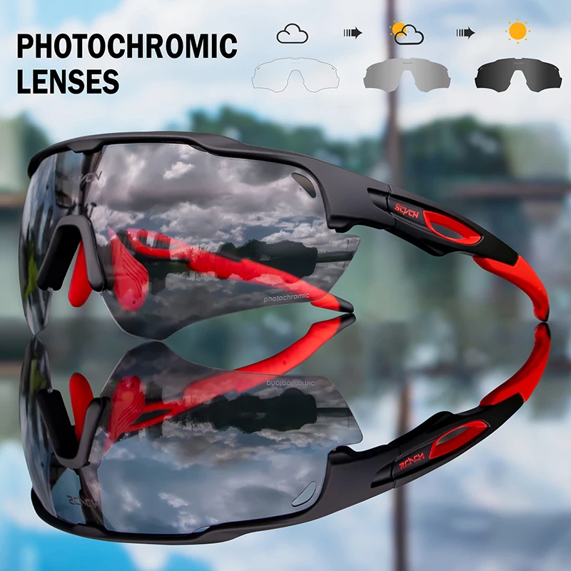 New Photochromic Cycling Sunglasses MTB Cycle Eyewear Men\'s Sunglasses Sports Running Bicycle Glasses UV400 Protection Goggles