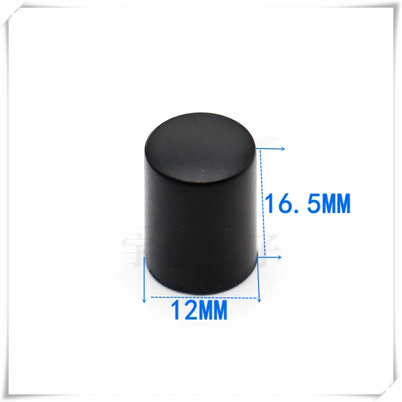 10PCS 12*16,5 MM Schwarz Volumen Kodiert Schalter Kappe Audio Verstärker Potentiometer Kunststoff Knopf Loch 6MM