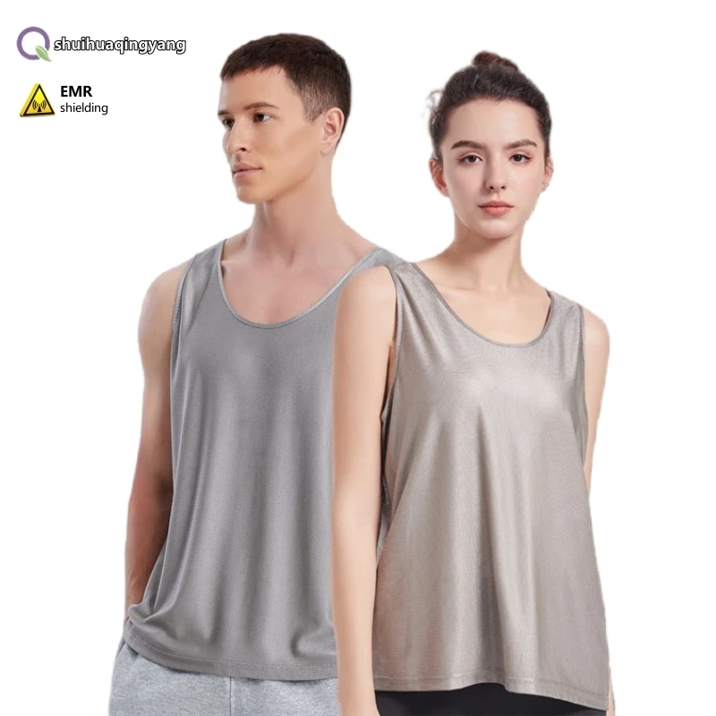 Electromagnetic radiation protective 3D mesh silver fiber adult undershirt Office equipment, Mobile phone EMF shielding clothing