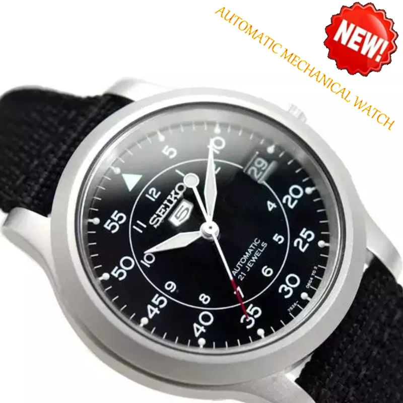 2023 New for Seiko 5 Men's Automatic Mechanical Watch Canvas with Luminous Men's Watch Luxury Watch Men