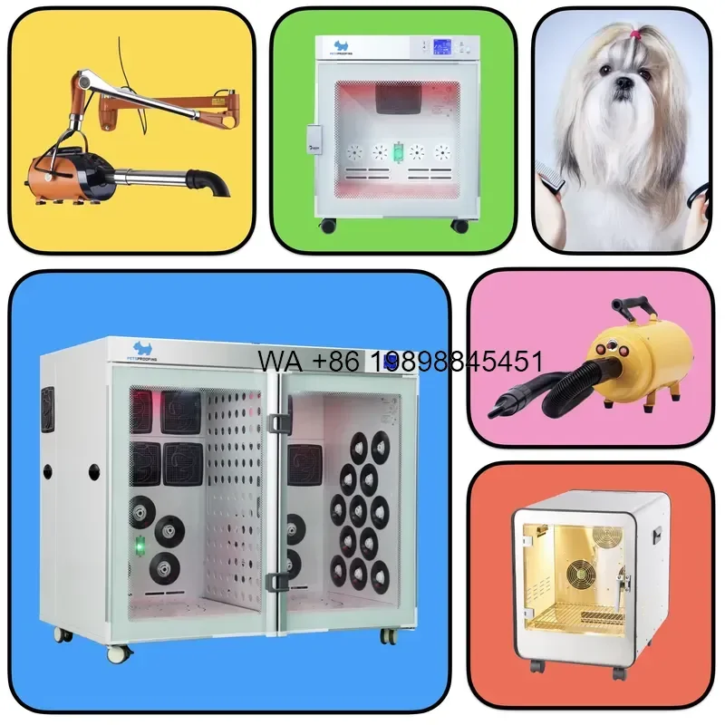 Wmwmnu Professional Multifunction High Velocity Stainless Steel PP Force Dryer for Dog Cat Grooming Hair Drying Sustainable