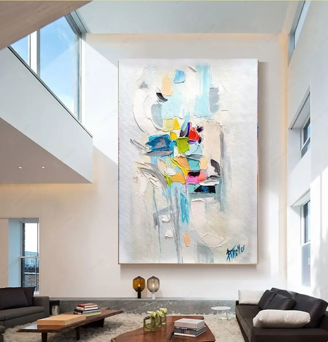 Large Textured Oil Painting On Canvas Abstract Wall Art Hand Painted Abstract Paintings For Living Room Bedroom Home Decor Art