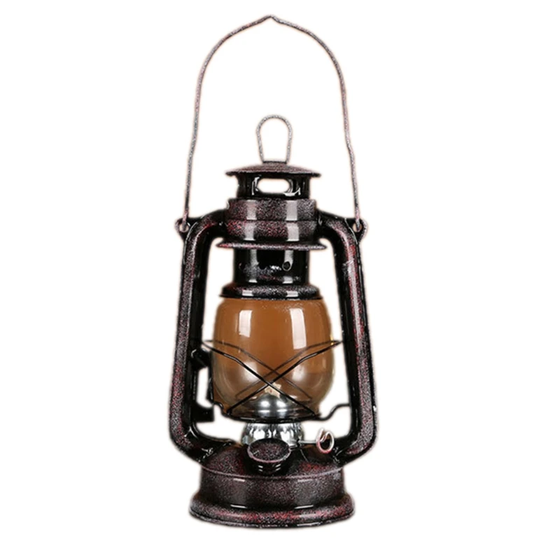 Vintage Metal Oil Lamp Portable Lantern Kerosene Light Outdoor Camping Bar Home Decorations