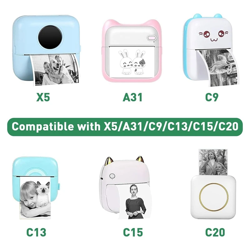 

Бумага для принтера, 20 шт., мини-бумага для принтера, бумага для термонаклейки, самоклеящаяся, мини-бумага для термопринтера, заметки, черная