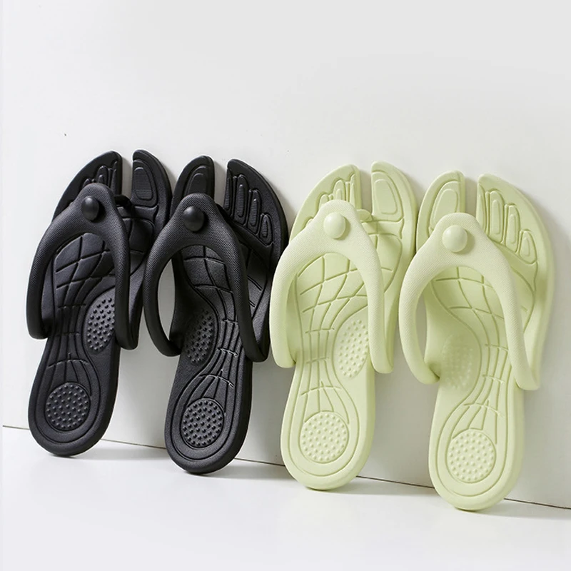 Hot Sale Men Travel Portable Flip-flops Folding Slippers Indoor And Outdoor Soft-soled Beach Hotel Couple Sandals Woman Slides
