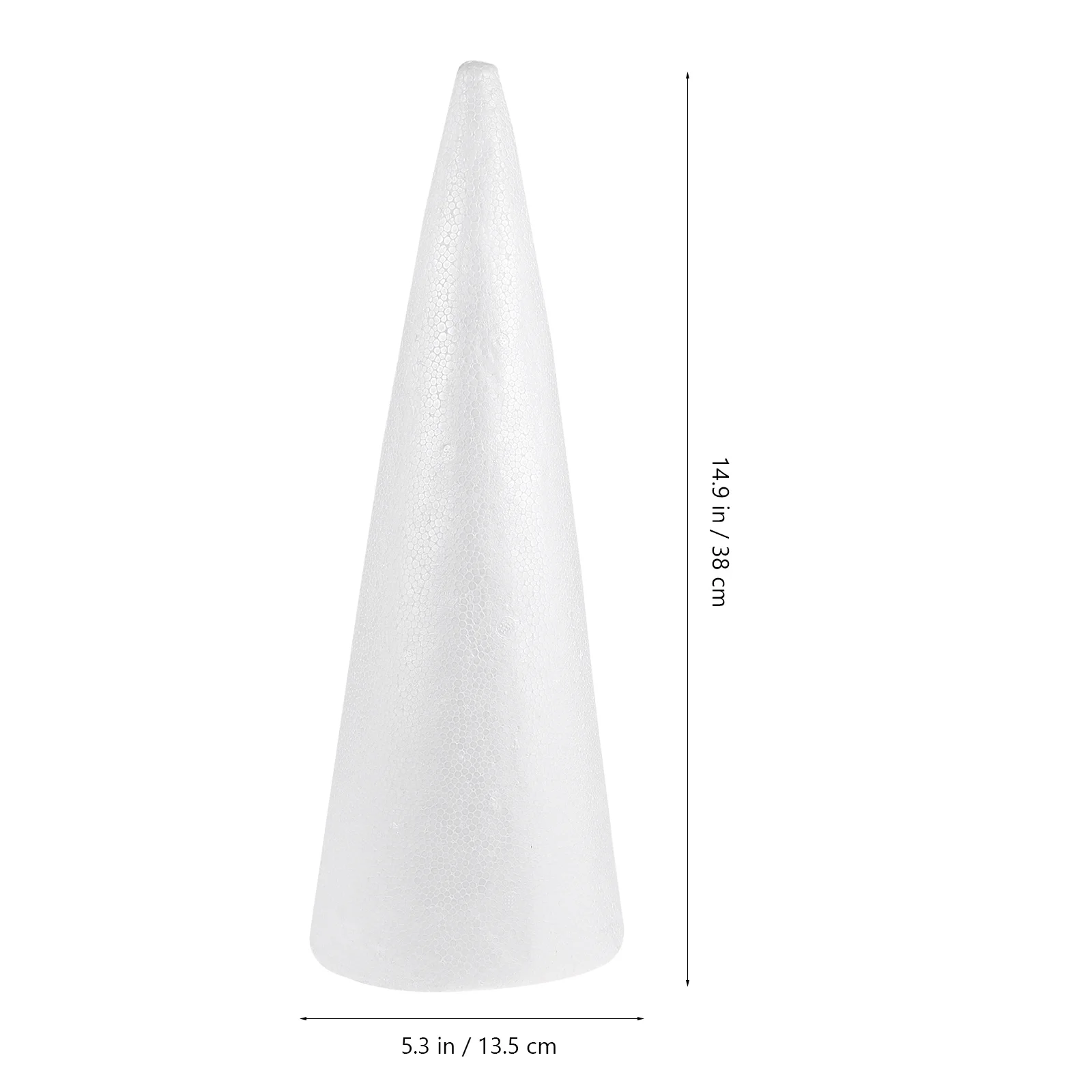 

2pcs Foam Cones 38X13.5Cm White Diy Sculpture Art Project Christmas Decoration Craft Cone Craft Ornament Foam Cone