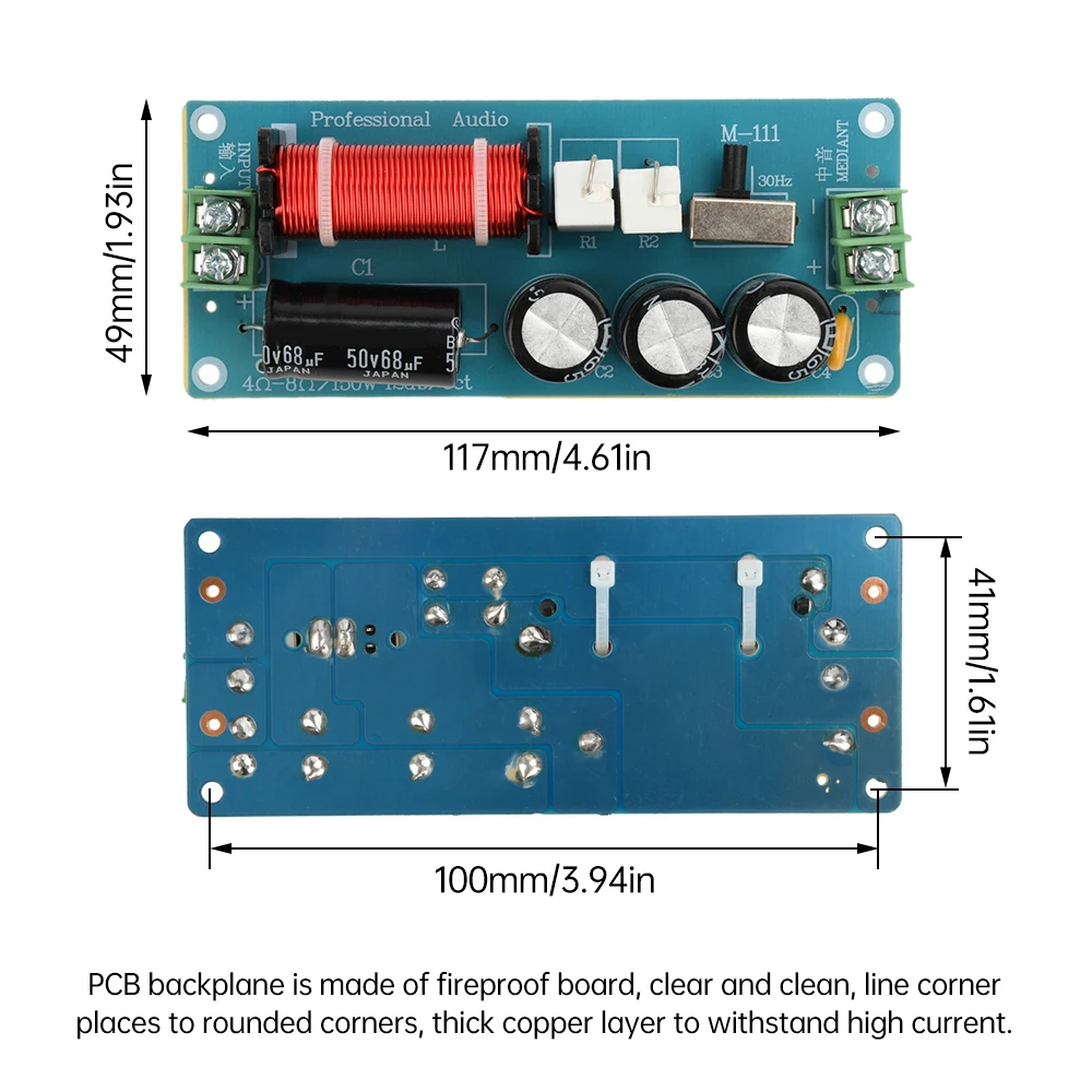 150W HiFi High Fidelity Pure Midrange Crossover Car Audio Lautsprecher Modifikation Crossover Verstärker Frequenzpunkt 750-2000Hz