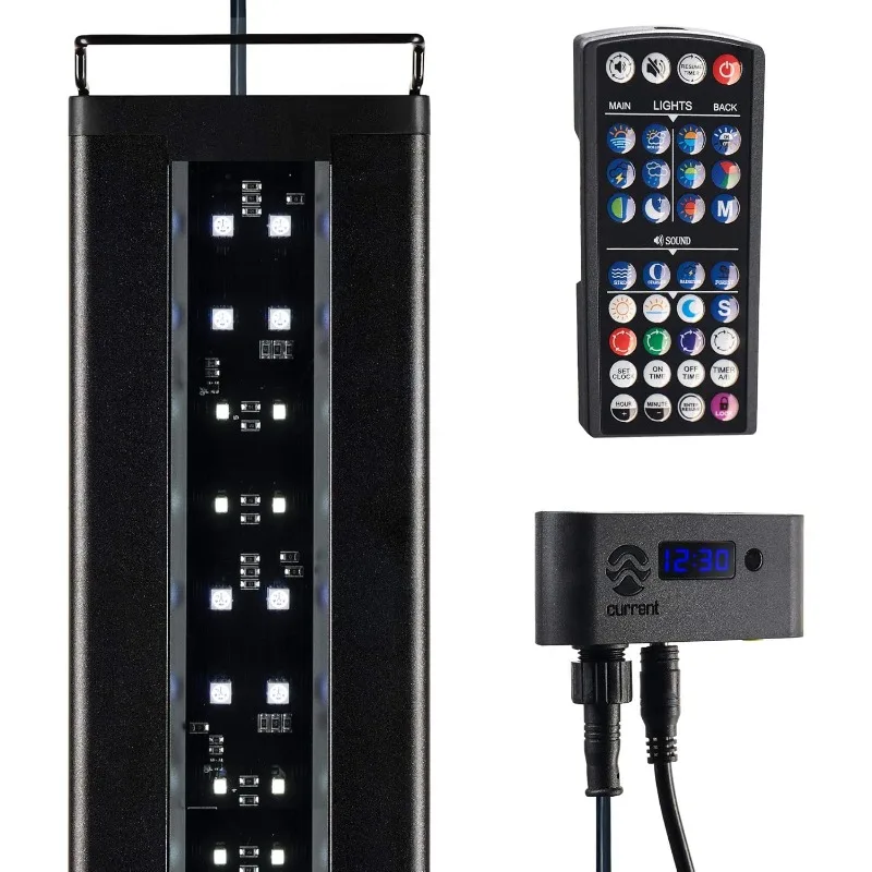 USA 72"นิ้วดาวเทียมน้ำจืด LED Plus สเปกตรัมเต็ม RGB + W สำหรับตู้ปลา |   รีโมทคอนโทรลไร้สาย 24 ชั่วโมง Fis