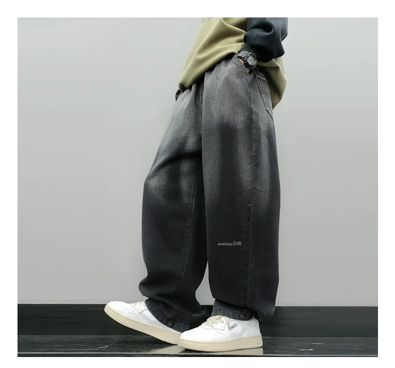 Vintage Kinder Schwarze Gradient-Jeans für Jungen Baby Herbstkleidung Klassische Hosen Kinder Retro Denim-Hosen Große Jungen-Jeans 5 bis 14 Jahre – Detail 3