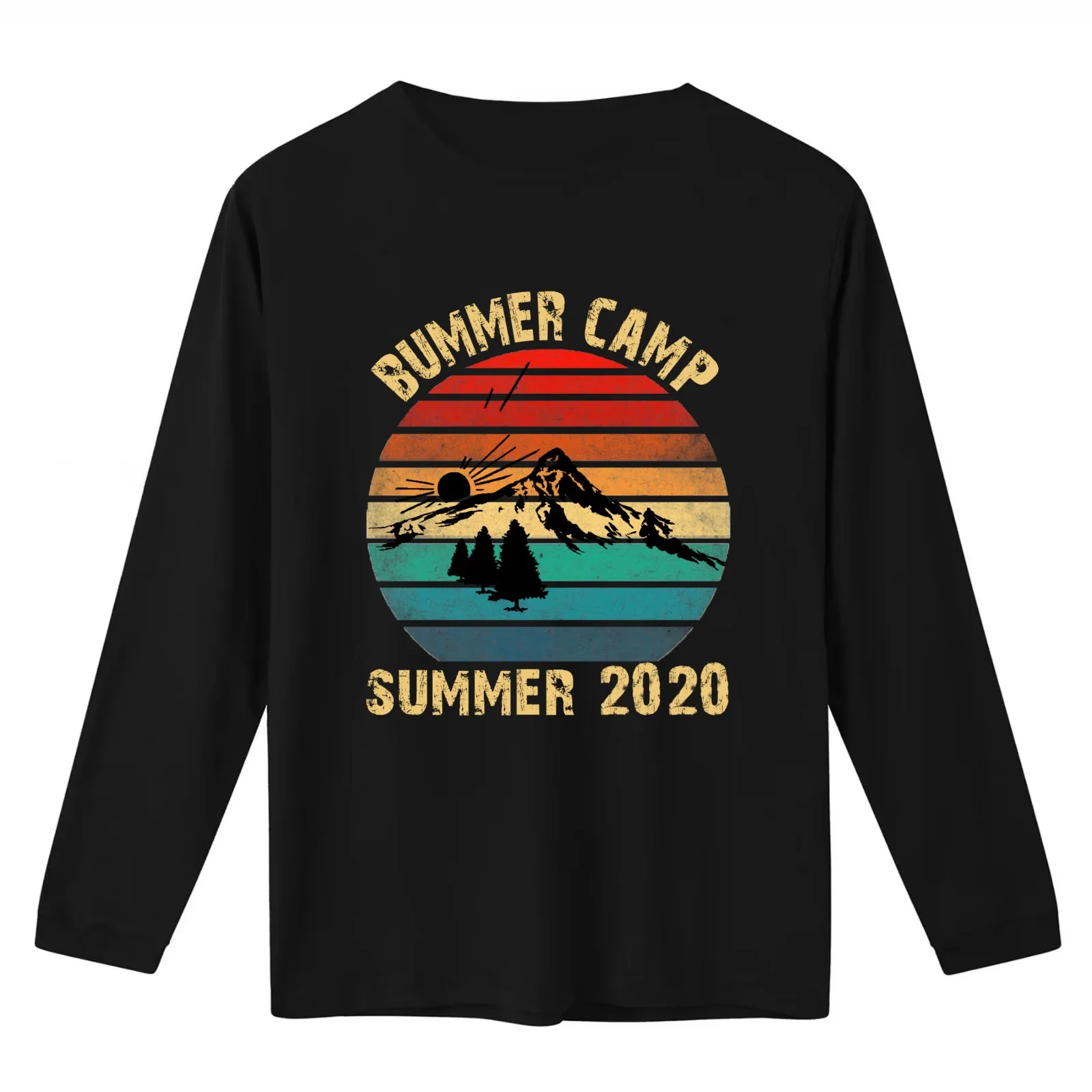 Bummer Camp 2020 T-Shirt Summer Casual Cotton Tee Oversized Streetwear Tops Vintage Graphic Print Loose Fit Short Sleeve
