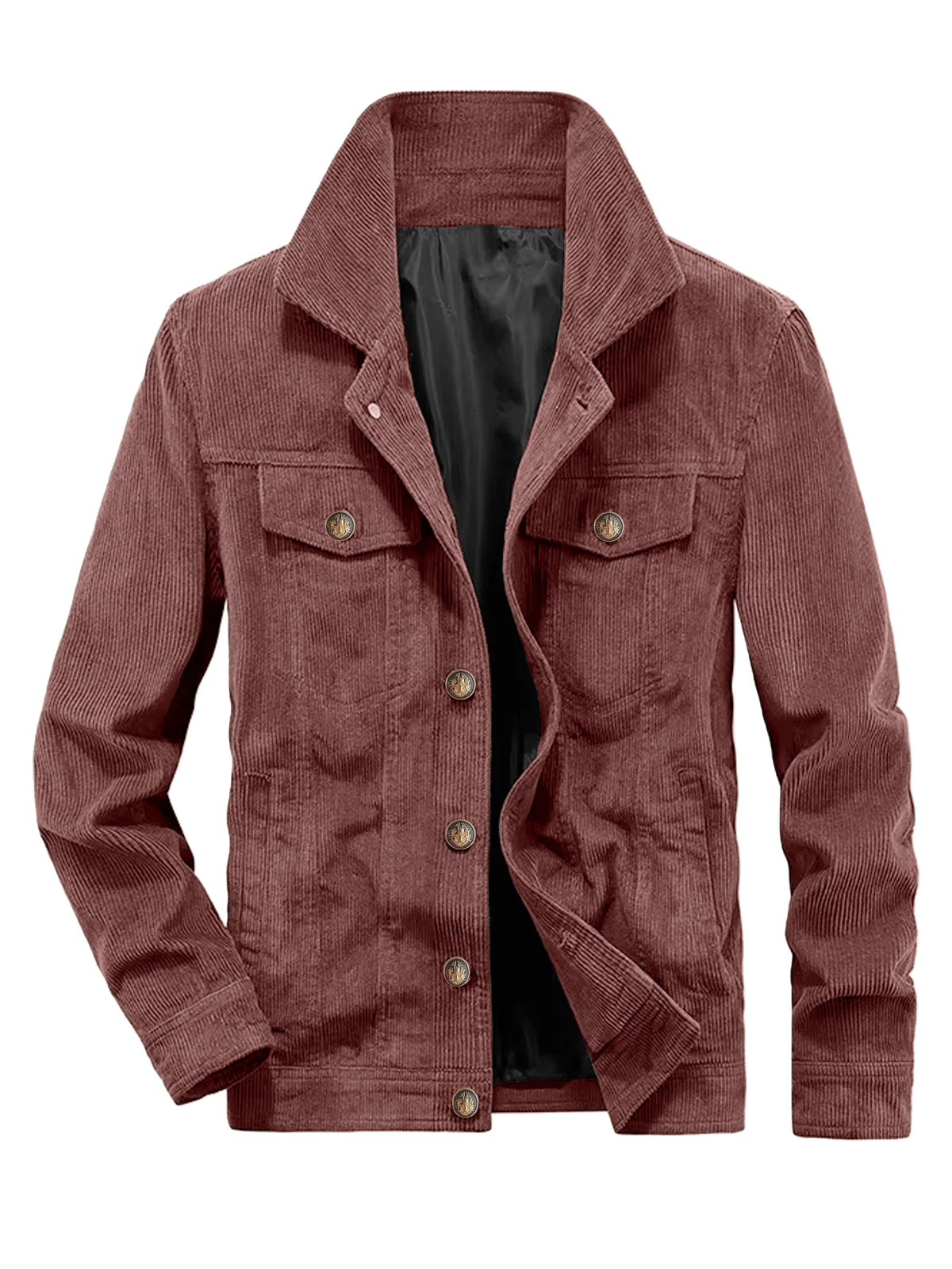 Men's Corduroy Jacket Slim Fit Vintage Style Casual Zipper Coats Long Sleeve Male Fashion Spring Autumn