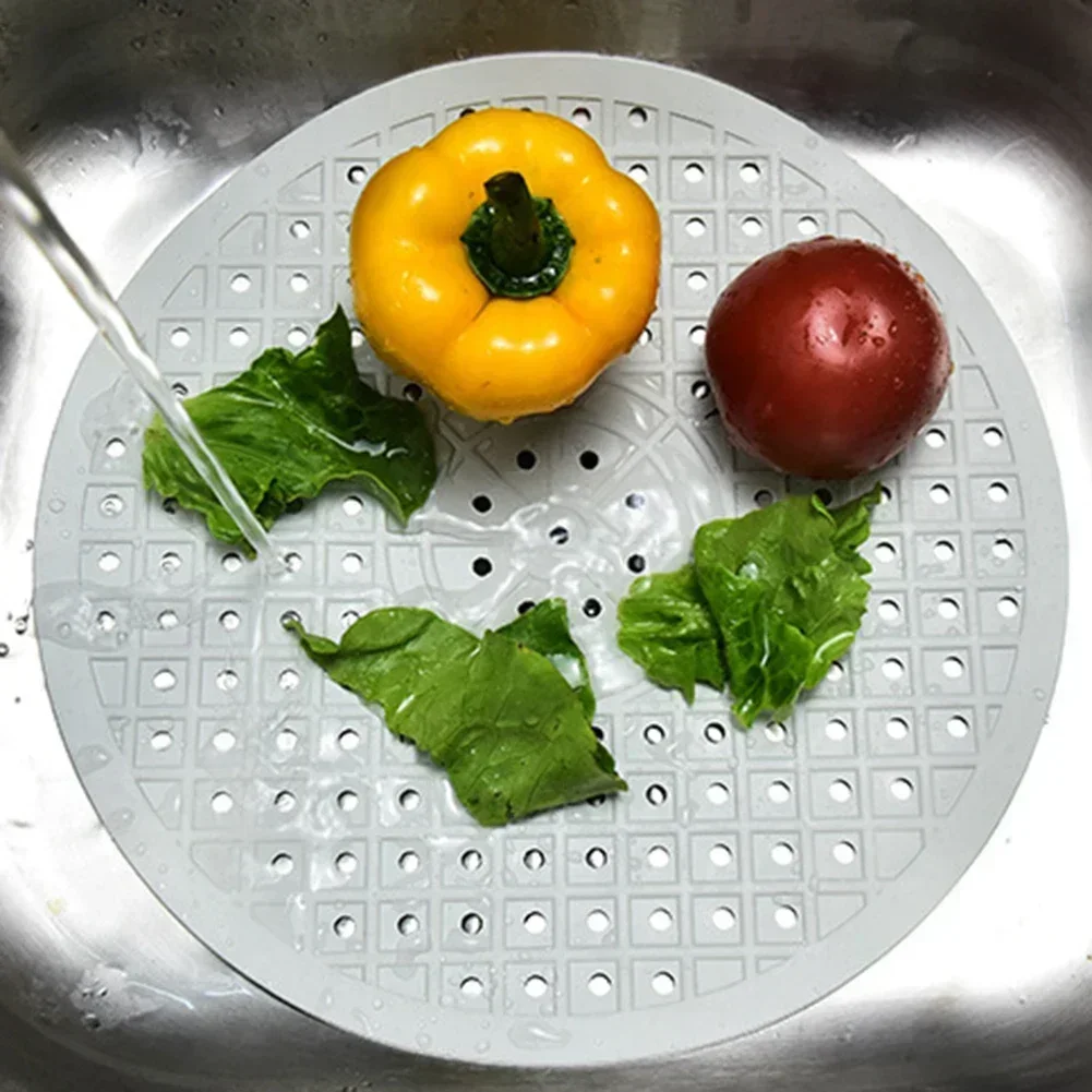 Praça e Rodada Cozinha Isolamento Mat, Esteira de isolamento, Rubber Wave Pattern, Sink Drain Pad, Impermeável e antiderrapante Circular Tableware Pad