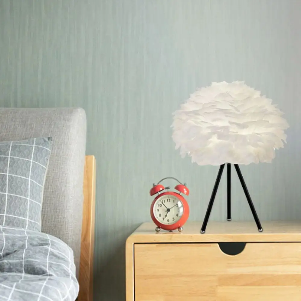 Nordic Style Feather Lamp Shade Warm Feather Soft Decorative Feather Lampshade Replacement Shade Decorative Shade