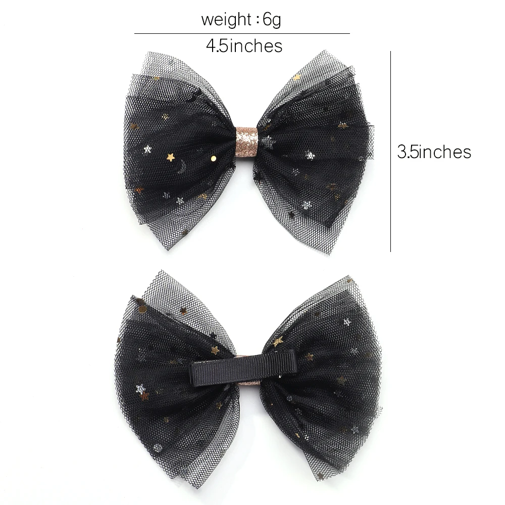 2pcs Kids Double-layer Mesh Bow Hairpin Side Clip for Women Girls Fashion Korea Sweet Student Star Hair Clip Hair Accessories