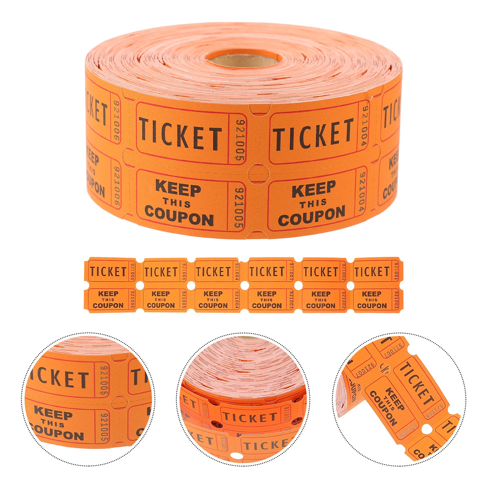 1000pcs Paper Raffle Tickets Universal Ticket Labels Lottery Roll Activity Coupon Amusement Park Entry Tickets