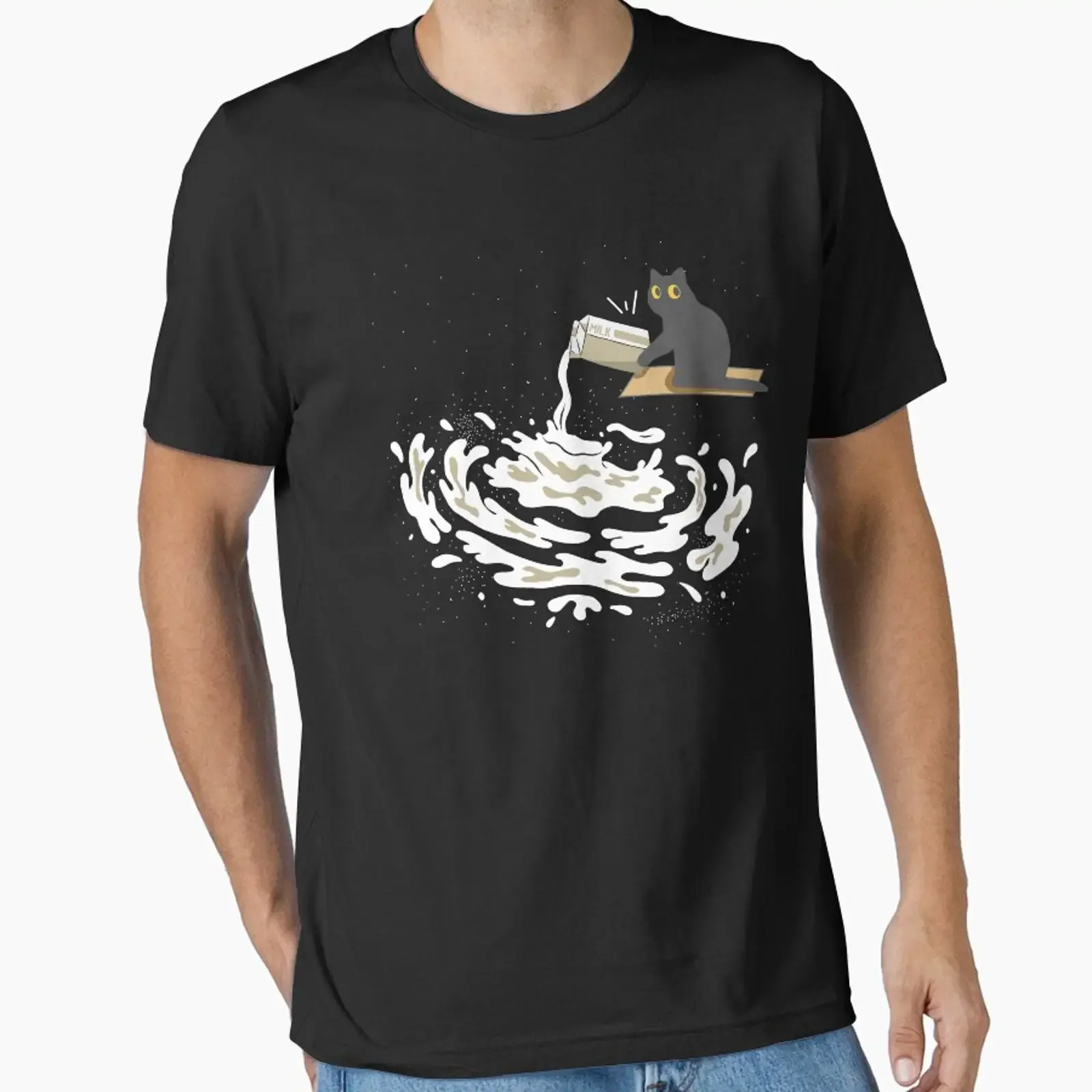 Astrophysics Milky Way Cat Astrophysicist Funny Physics Essential T Shirt vintage Washed Stylish Soft homme Breathable
