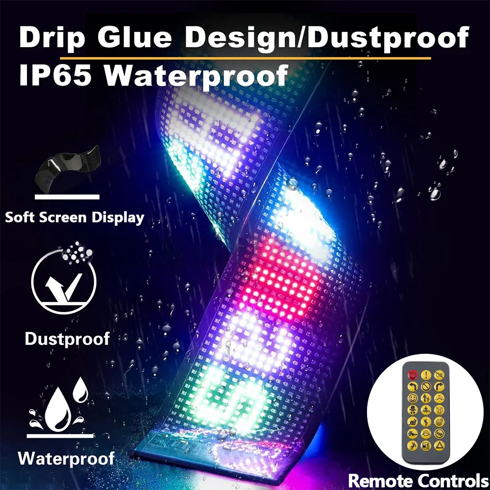 سيارة/شاحنة LED مصفوفة بكسل لوحة ضوء بلوتوث التحكم الذكي في التطبيقات التمرير الإعلان سيارة تسجيل الرسوم المتحركة مع وظيفة مخصصة #3