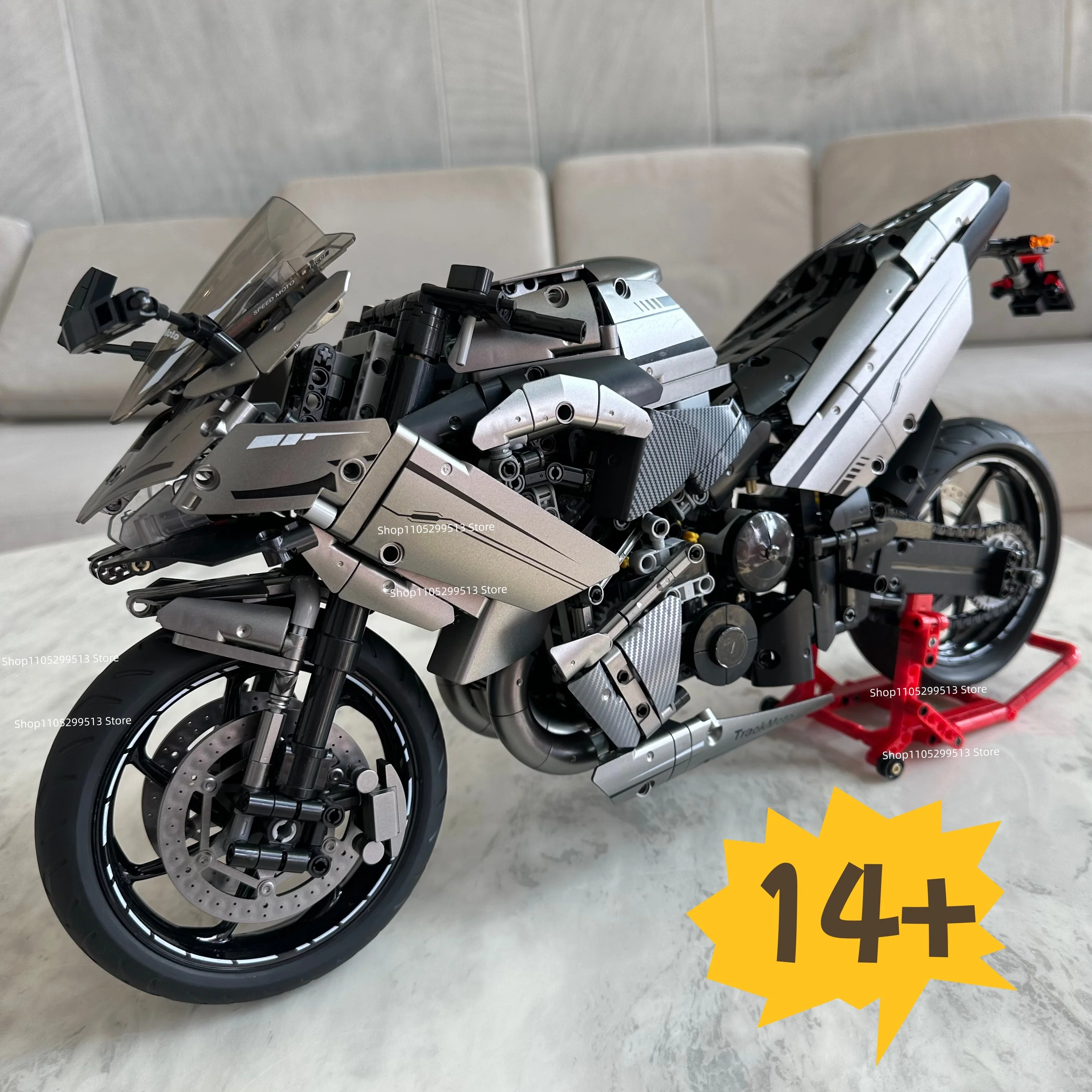 

Набор строительных блоков для мотоцикла H2R, масштаб 1:5, 2229 деталей, модель техники Technic, конструктор MOC для взрослых и детей, игрушки для самостоятельной сборки, подарок