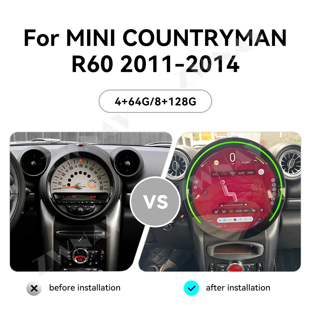 ZWNAV Car Upgrade 11.9'' Android Car Radio For MINI COUNTRYMAN R60 2011-2014 GPS Navigation Multimedia Carplay Auto Stereo