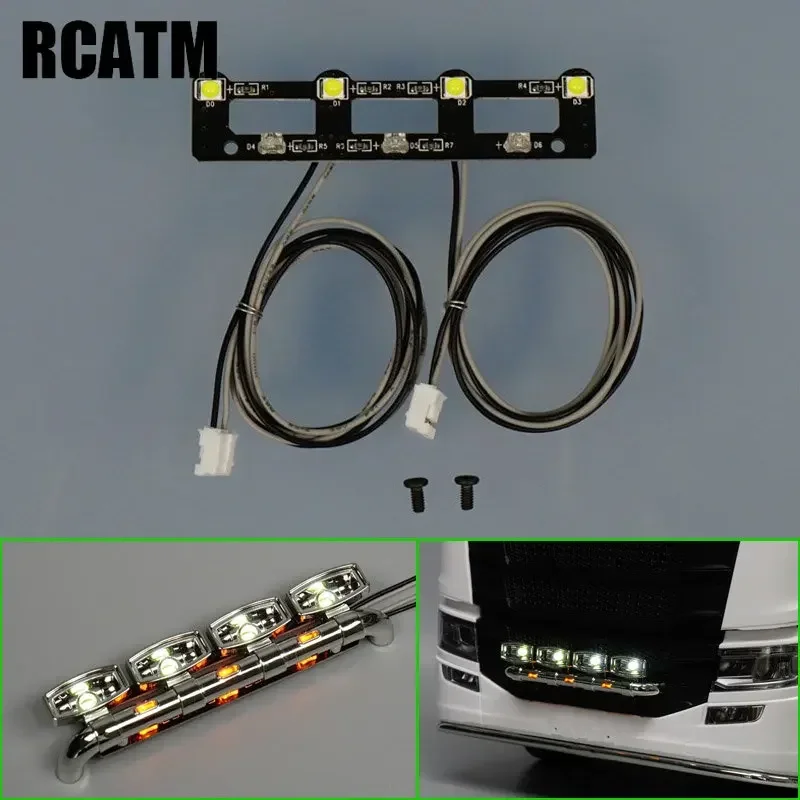 1 Set High Quality LED Front Headlight Panel Light Board for 1/14 Tamiy RC Truck Scania 770S 6×4 56368 Remote Control Tractor