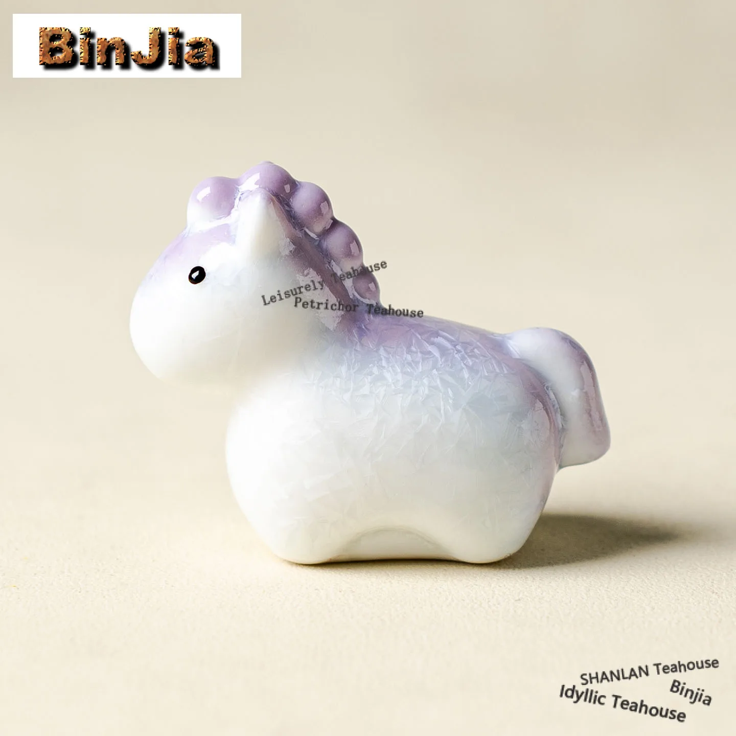 Kiln Fambe Crystal Glaze Small Glutinous Horse Tea Pet Ancient Flowerpot Landscaping Tea Figurine Play Toys Tea Statue Ornaments