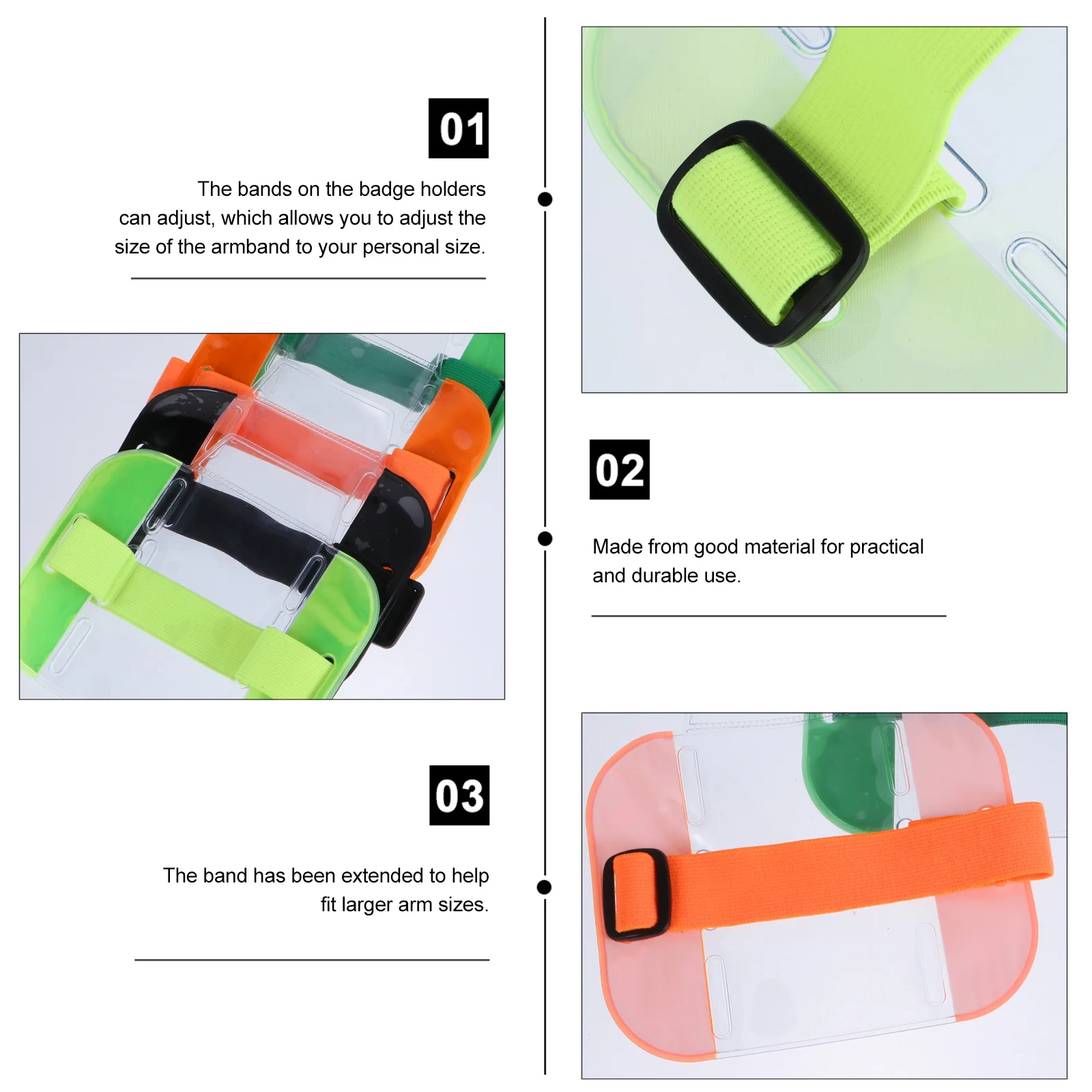 

4Pcs Arm Badge Holder Adjustable Armband Id Card Holder for Workers Security Staff Plastic Badge Protective Cover