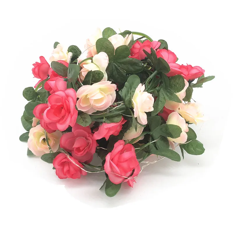 3M 30Led Copper Wire Lighting Strings Simulation Rose Vine Light Christmas Wedding Party Showcase Courtyard Decoration Lamps