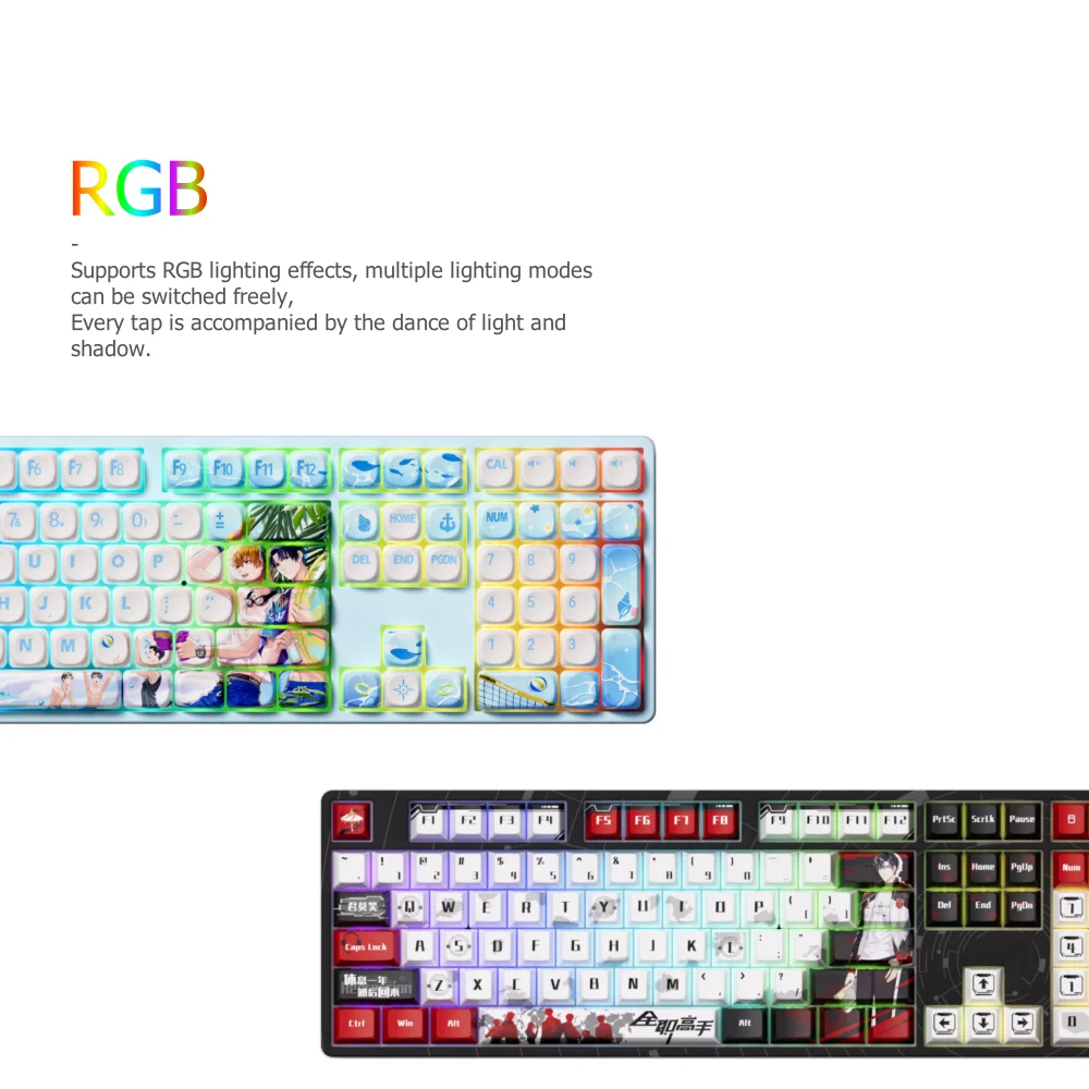 Akko 5108B Plus Mechanical Keyboard Anime Theme Hot Swap RGB 108 Keys USB Type-C/2.4GHz/Bluetooth 5.0 Wireless Gaming Keyboard