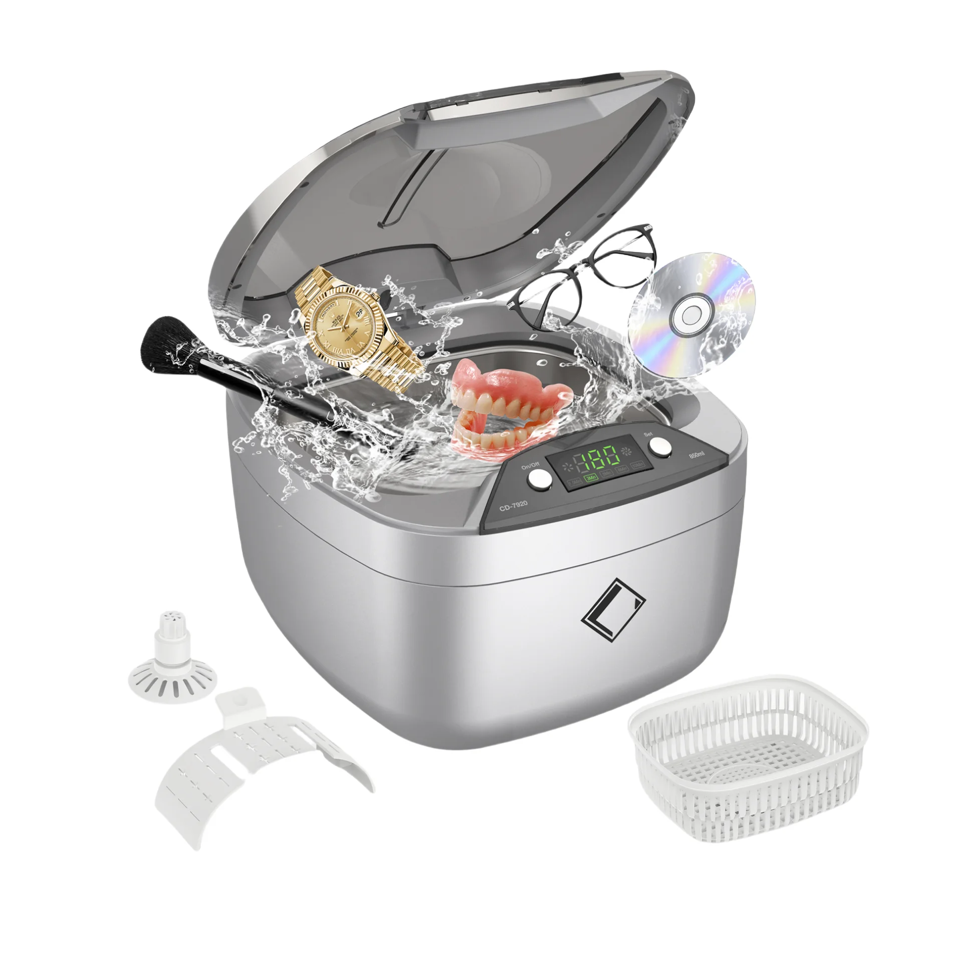 Ultrasonic Jewelry Cleaner 42000Hz Washing Machine Sonic Vibrating Jewelry Cleaner Ultrasound Retainer Cleaner