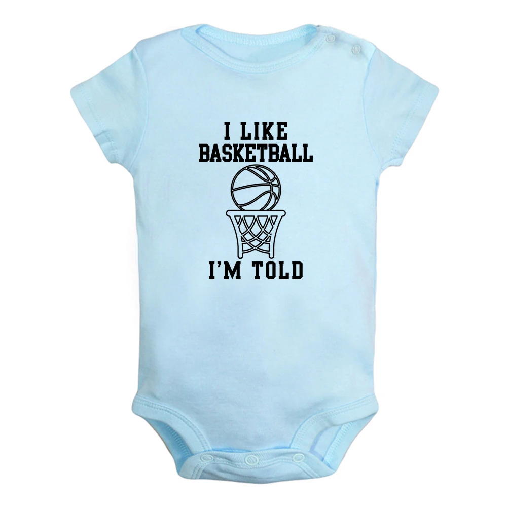 

I Like Basketball I'm Told Baby Bodysuit Cute Boys Girls Rompers Infant Short Sleeves Jumpsuit Newborn Soft Clothes