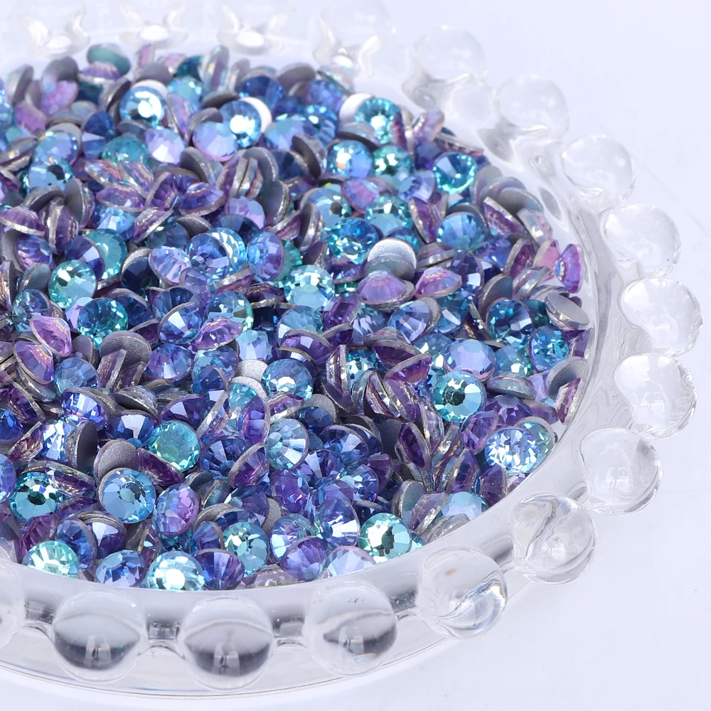 SS3-SS30 Blue Fairy Glass Series Non-Hotfix Rhinestones 1440Pcs/Bag Glitter Crystal For Nail Art Garment Crafts Decoration