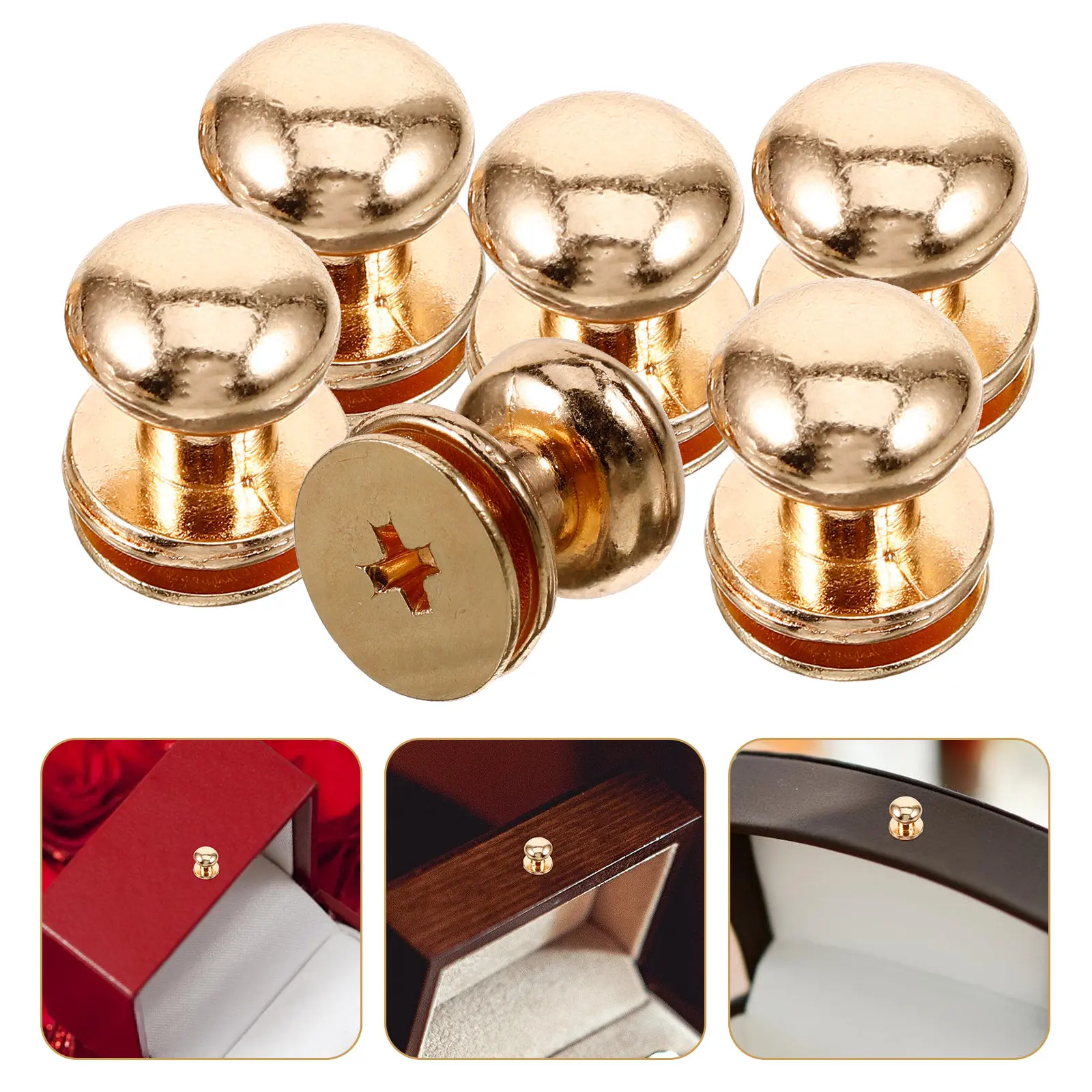 50Pcs Mini Round Pull Knobs Jewelry Box Drawer Cabinet Hardware Small Decorative Metal Handles Modern Stylish Home Furnishing