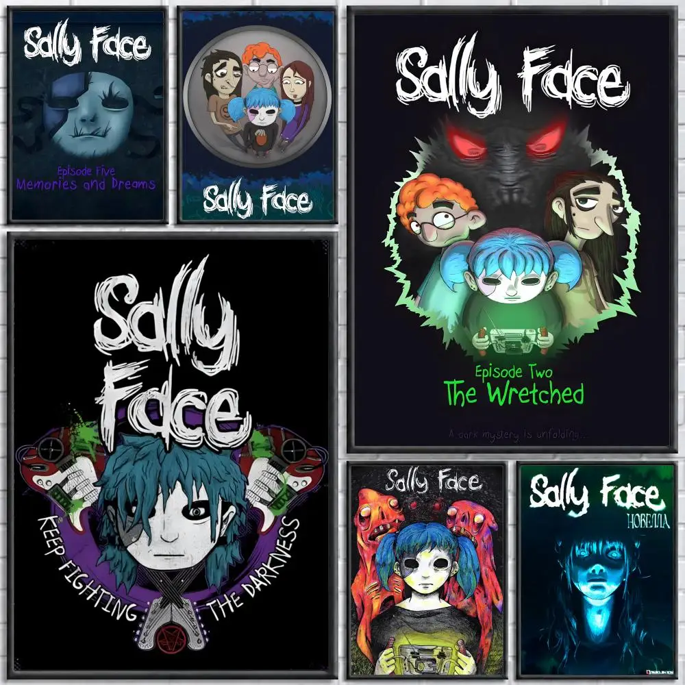 Game Sally Face Poster Poster Wall Sticker Waterproof Self Adhesive HD Art  Bedroom Bar Decor