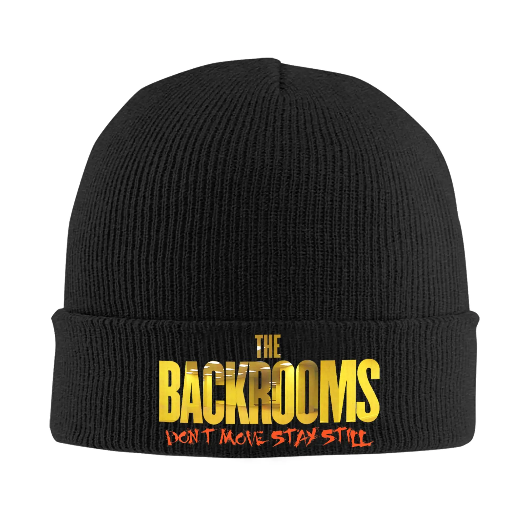 Don't Move Stay Still Back-Rooms Knitted Hat Autumn Winter Beanies Street Horror Creepypasta Cap Men Women Acrylic Skullcap