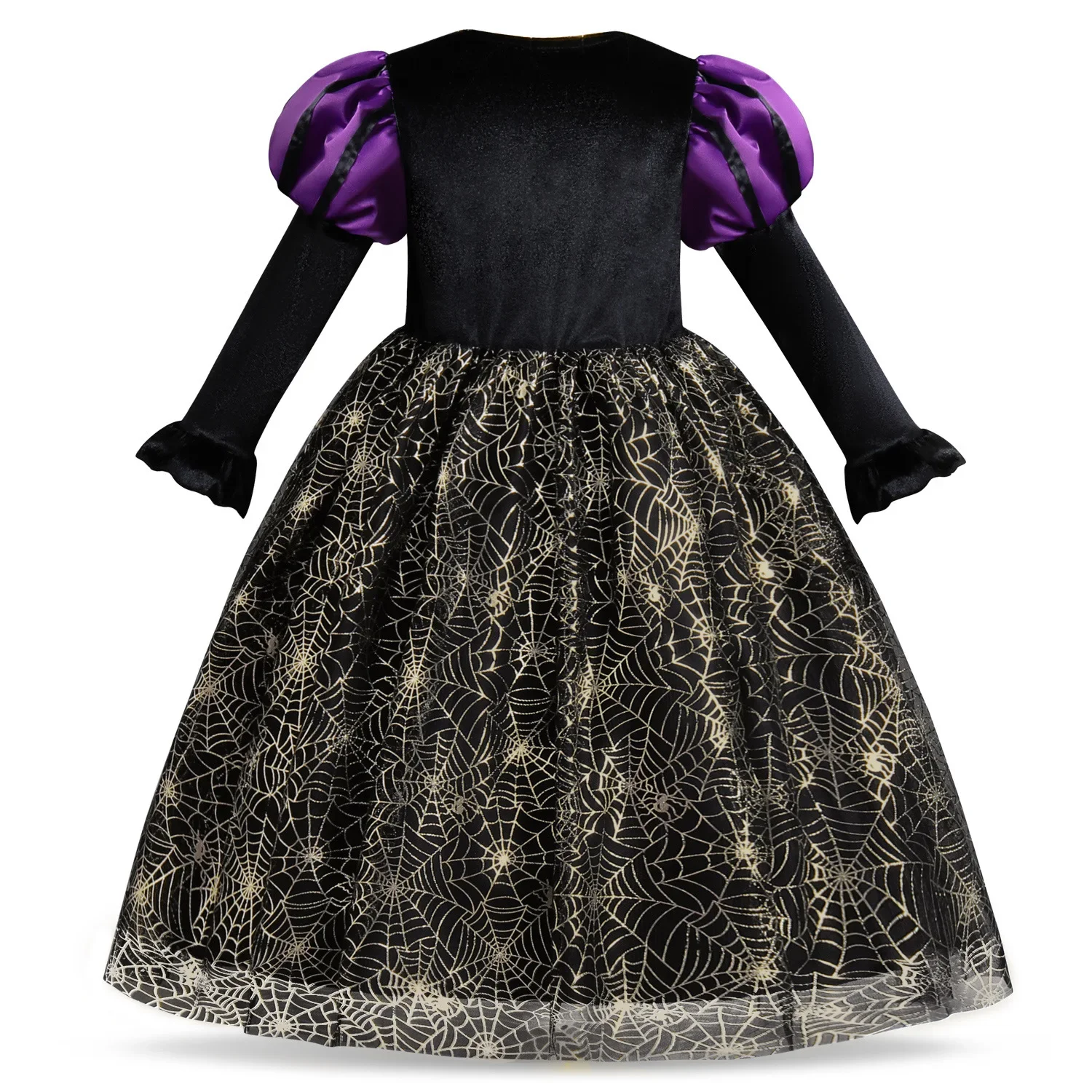 Halloween Costume Girls Addams Black Dress Kids Girl Witch Dresses Hats for Make up Party