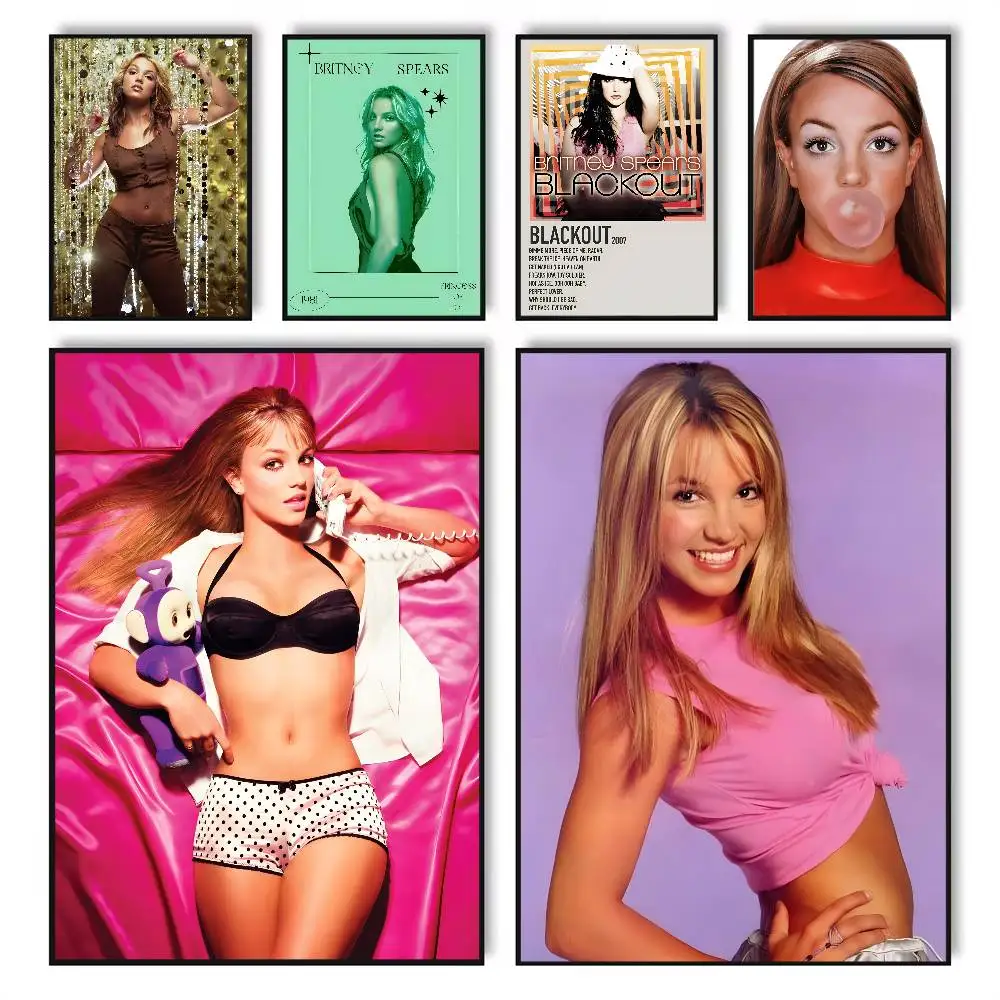Singer B-Britney Spears Poster HD cartazes autoadesivos à prova d'água ideais para decoração de bar de quarto de sala de estar