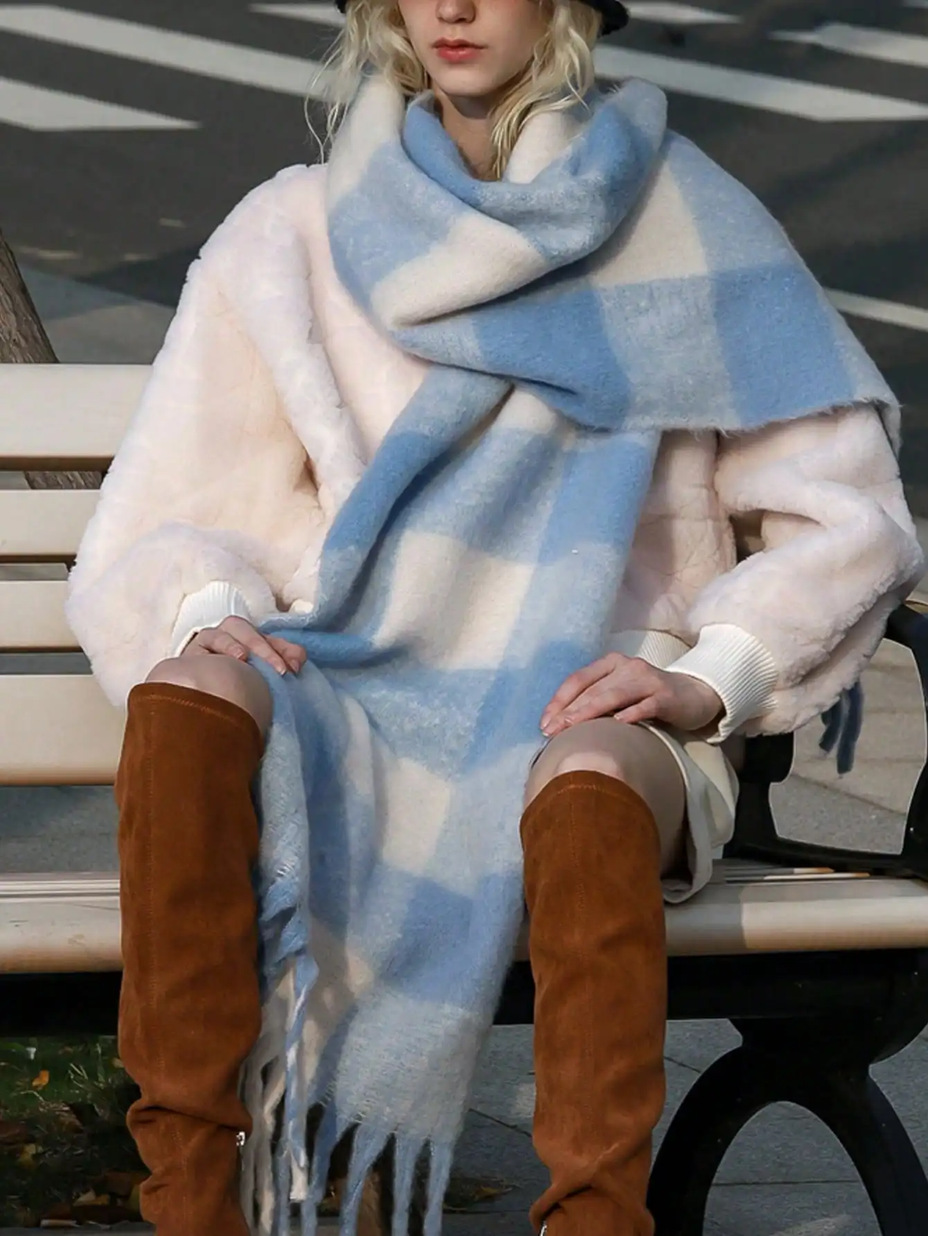 1pc Small Plaid Scarf, Soft & Warm For Autumn/Winter Women Winter Scarves For Dress