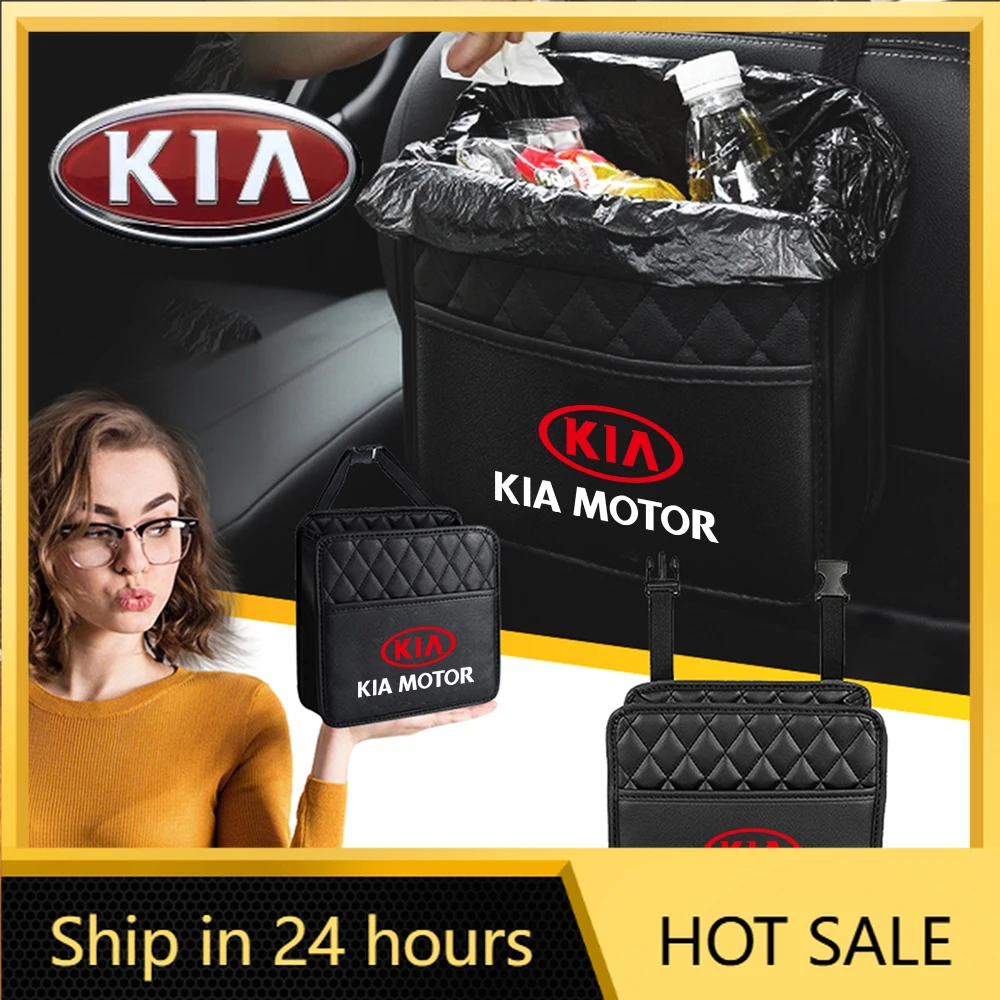 

2026 Hot Car Sticker PU Leather Car Seat Back Hanging Storage Bag Auto Accessories for Kia Sportage 3 Rio K2 Ceed Carnival Pican