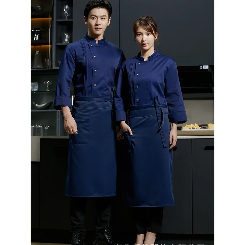 Dining Hotel Chef Overalls Men'S Hot Pot Canteen Kitchen Western Restaurant Baking Autumn And Winter Workwear Long Sl