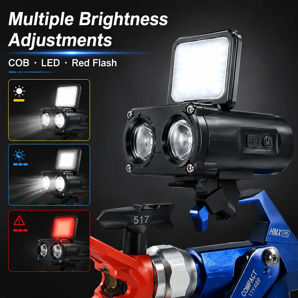 SIHAO 3600Psi High Pressure Airless Paint Sprayer Gun Contractor 2-finger 24.8MP Airless Paint Spray Gun with Guard Sensor Light