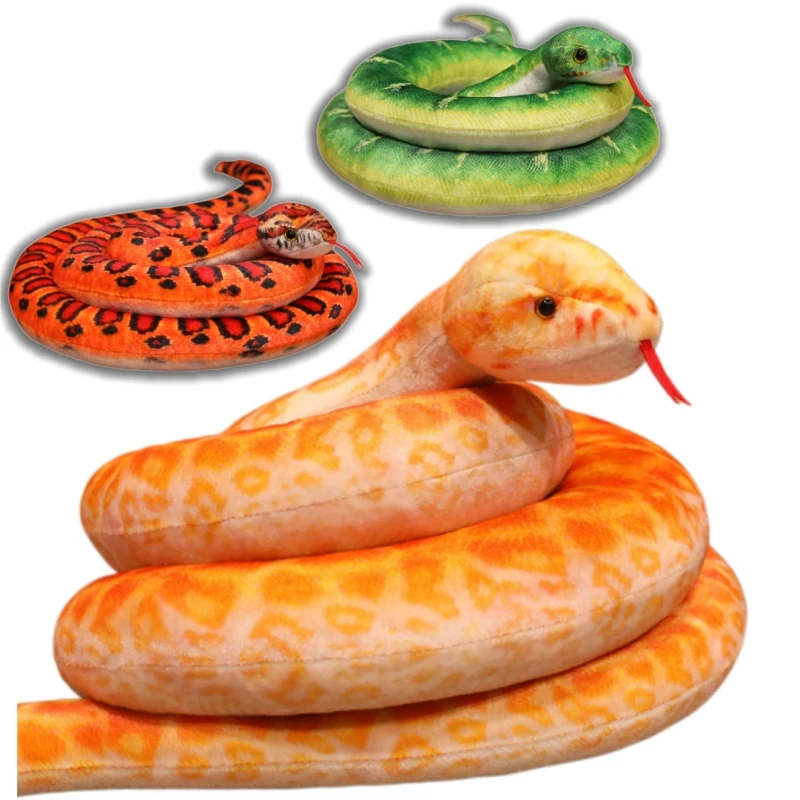 Peluche de Serpiente Realista, Juguete de Peluche de Serpiente Gigante, Pitón Impresa, Serpiente de Cascabel, para Bromas, Decoración de Halloween