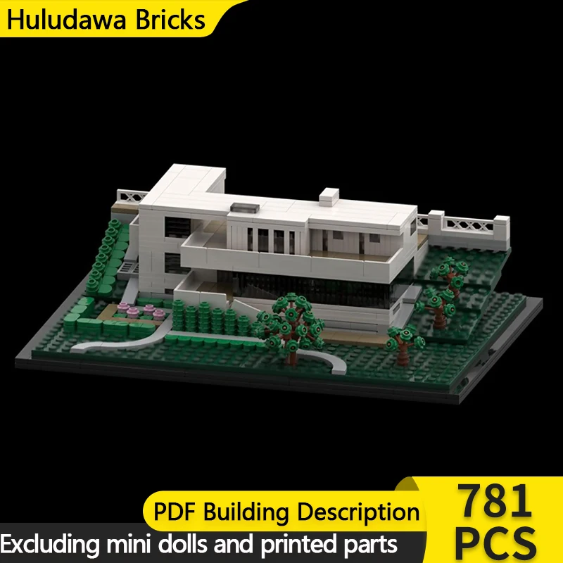 City Street View – briques de construction MOC, maison blanche, Villa, technologie modulaire, cadeaux de vacances pour enfants, jouets à assembler, costume