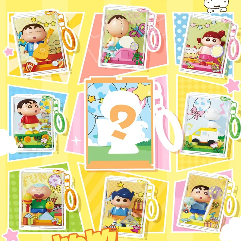 

AREAX Серия конструкторов Crayon Shin Chan: Портативная игрушка-подвеска, Слепая коробка, Мультяшный декор, Подарок