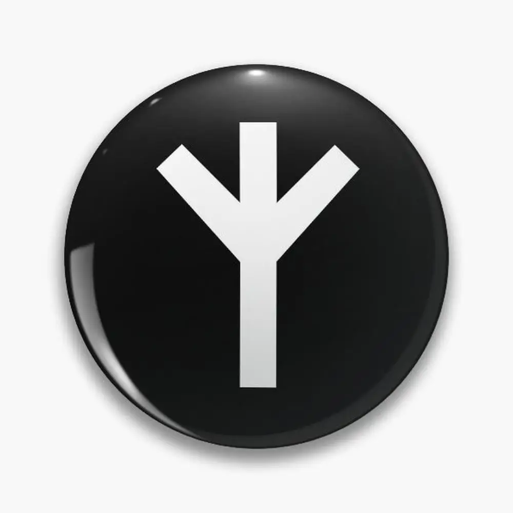 algiz rune Pin Buttons Brooches Jewelry Accessory Customize Brooch Fashion Lapel Badges