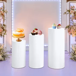 3Pcs Cylinder Plinth Stand Covers Dessert Tables Cloth Pedestal Covers for Wedding Thanksgiving Birthday Party Decoration